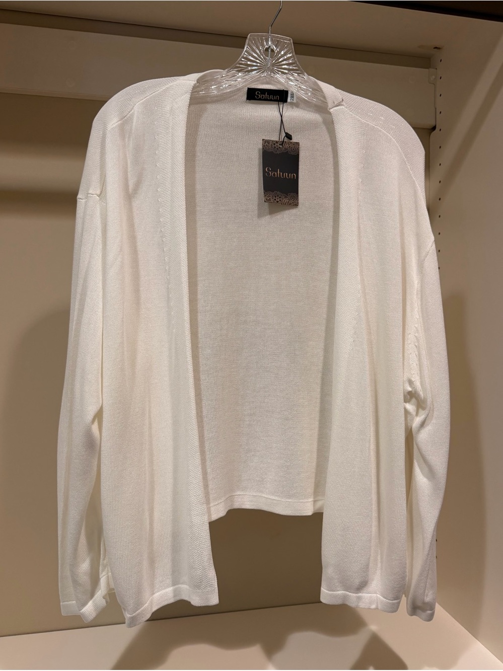Women's Open-Front Cardigan Sweater in Cream